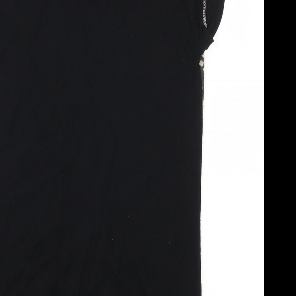 Dorothy Perkins Womens Black Geometric  Basic T-Shirt Size 8