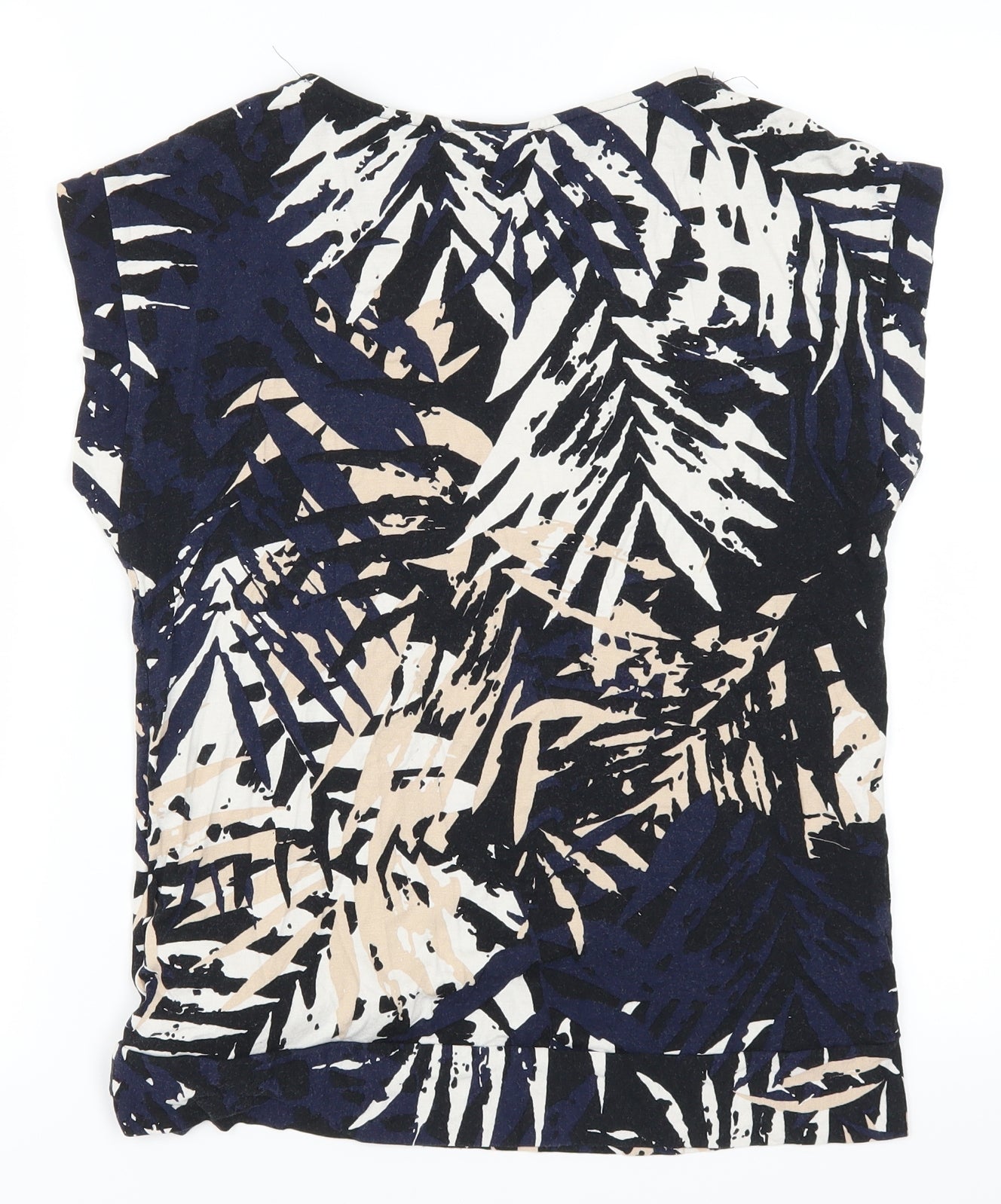 Wallis Womens Blue Floral  Basic T-Shirt Size S  - Leaves Print