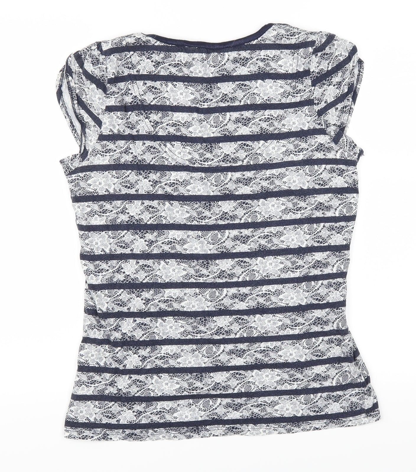 Dorothy Perkins Womens Blue Striped  Basic T-Shirt Size 10