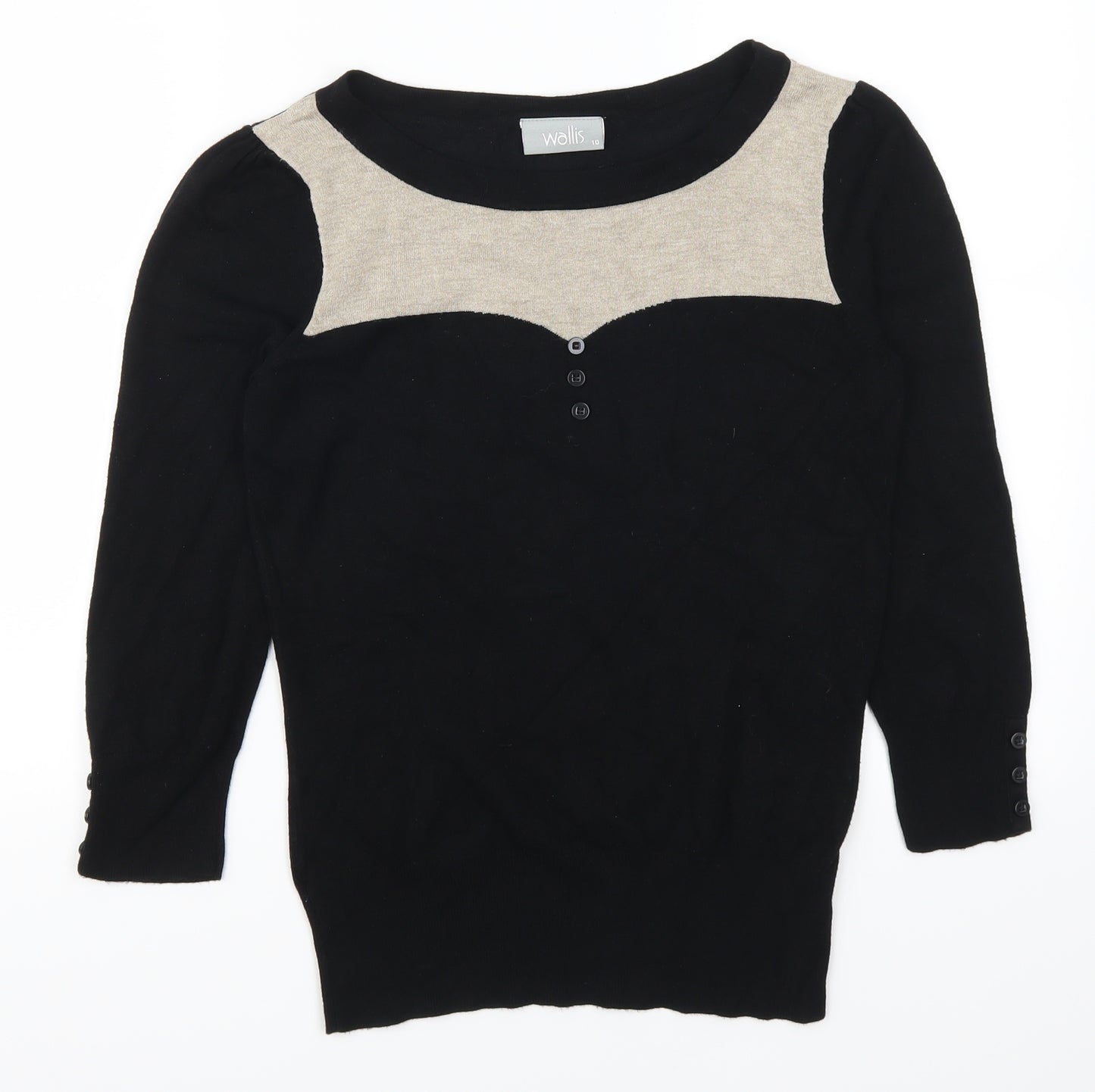 Wallis Womens Black   Pullover Jumper Size 10  - Beige