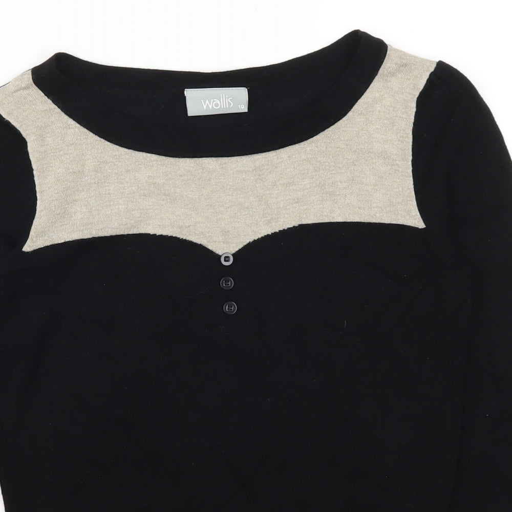 Wallis Womens Black   Pullover Jumper Size 10  - Beige