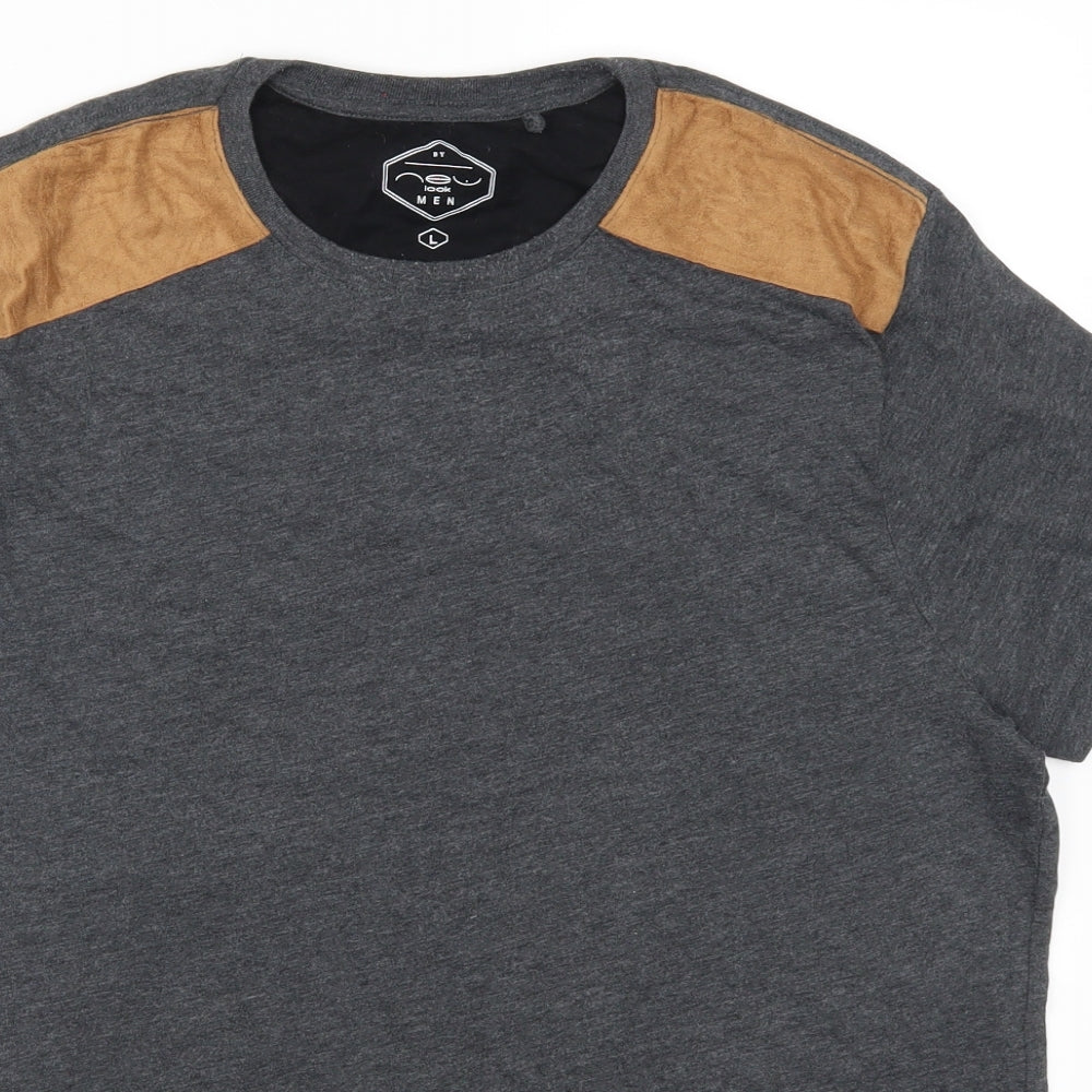 New Look Mens Grey    T-Shirt Size L