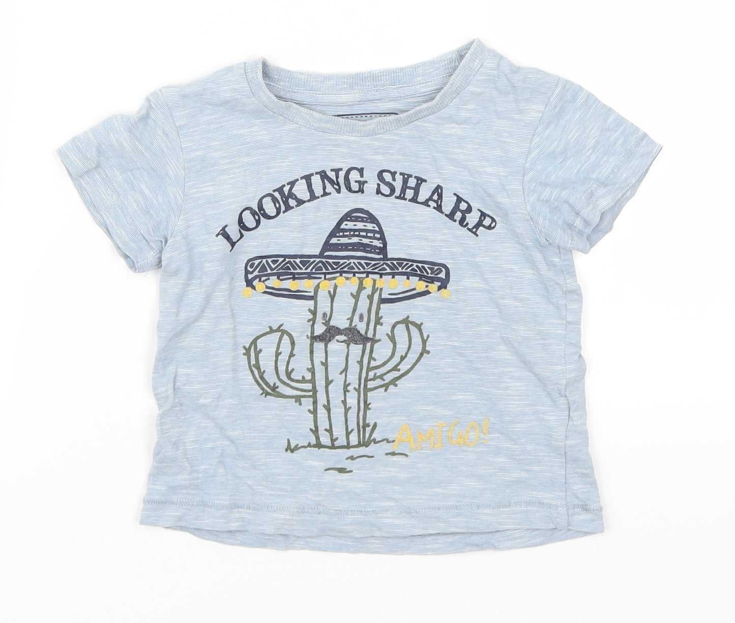 Matalan Boys Blue   Basic T-Shirt Size 12-18 Months  - Looking Sharp Amigo Cactus