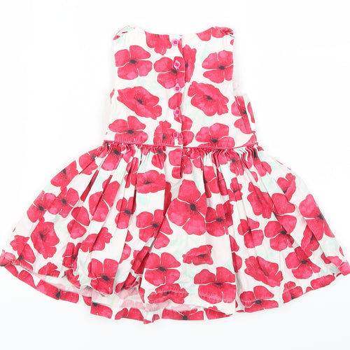 F&F Girls Pink Floral  Skater Dress  Size 12-18 Months