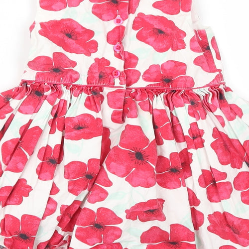 F&F Girls Pink Floral  Skater Dress  Size 12-18 Months