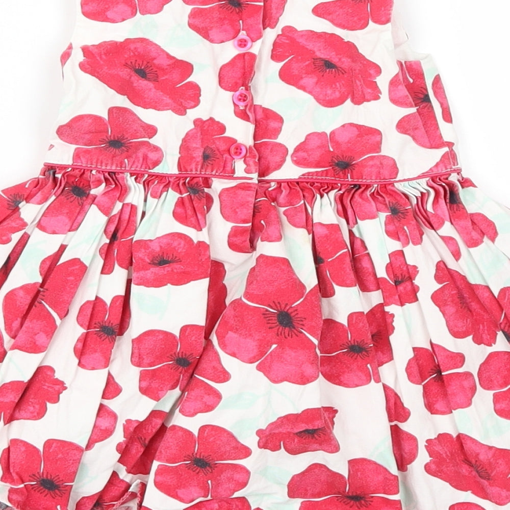 F&F Girls Pink Floral  Skater Dress  Size 12-18 Months