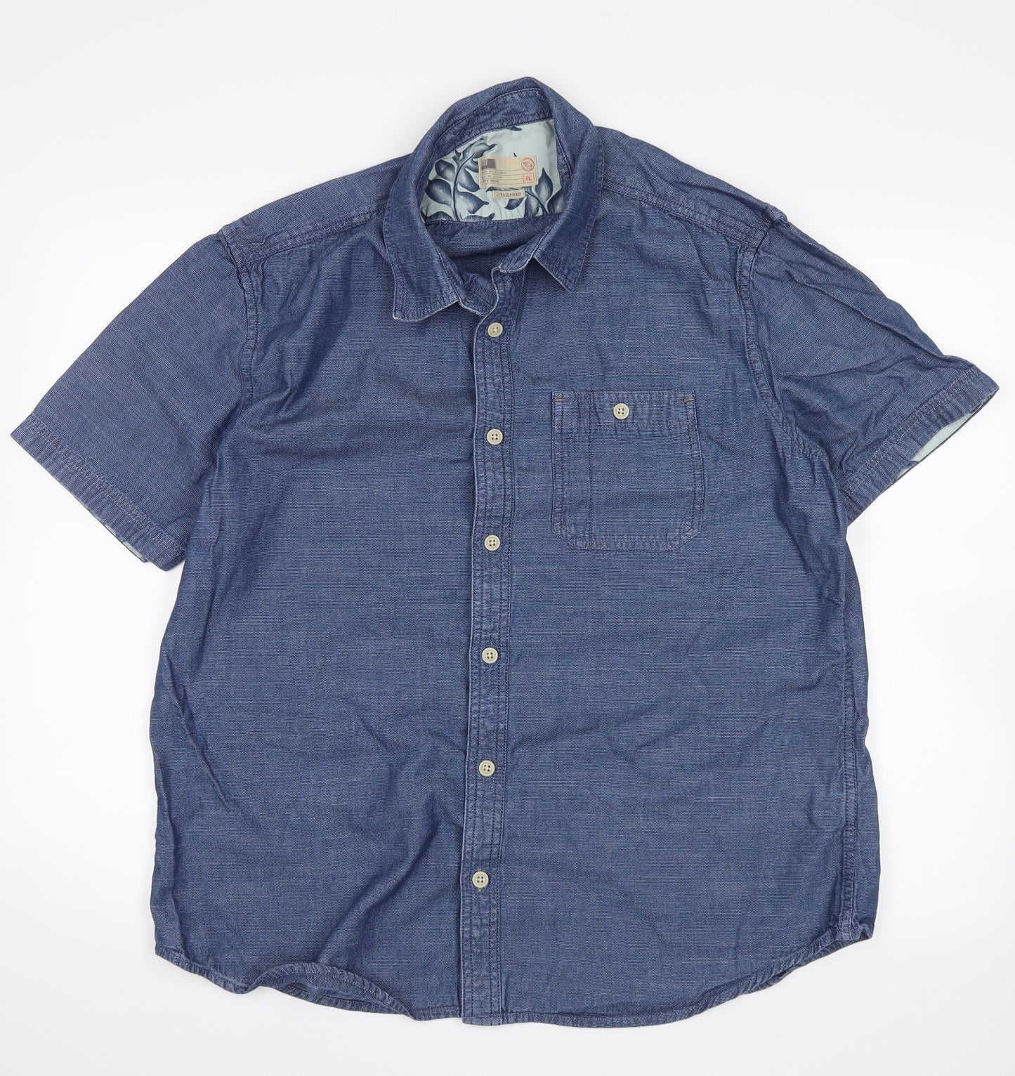 Marks and Spencer Mens Blue    Button-Up Size XL