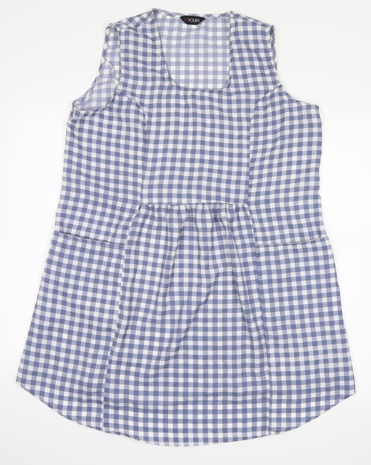 size up Womens Blue Check  Tank Dress  Size 18