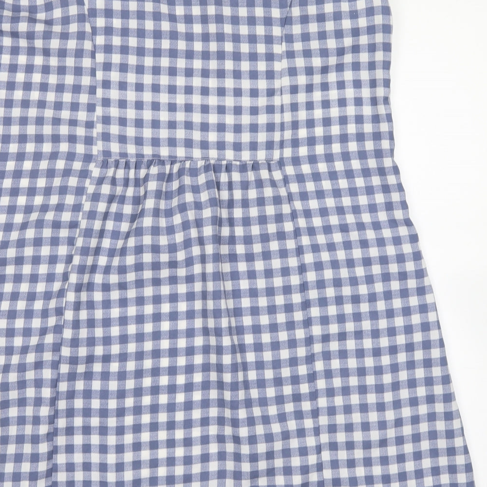 size up Womens Blue Check  Tank Dress  Size 18