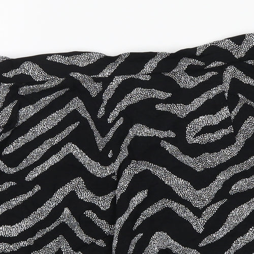 George Womens Black Animal Print  Hot Pants Shorts Size 16 - zebra