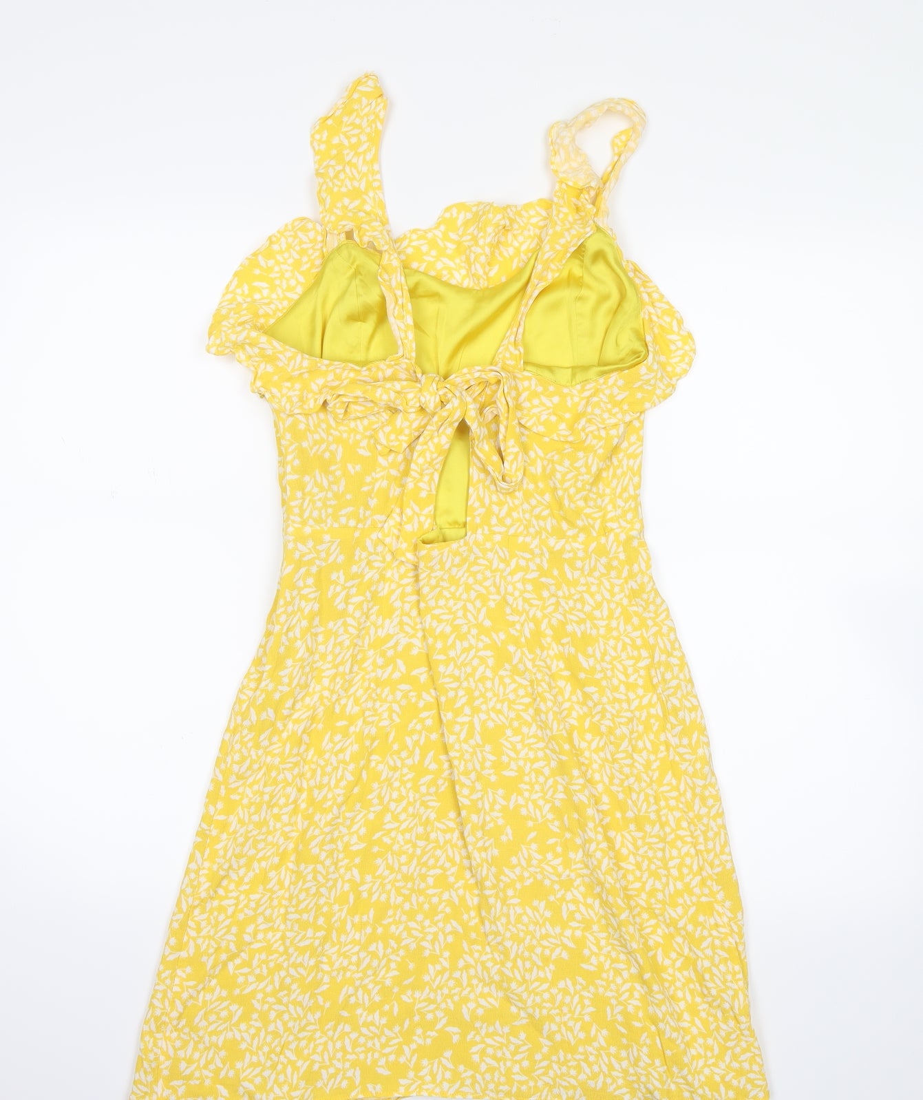 H&M Womens Yellow Floral  Tank Dress  Size 8