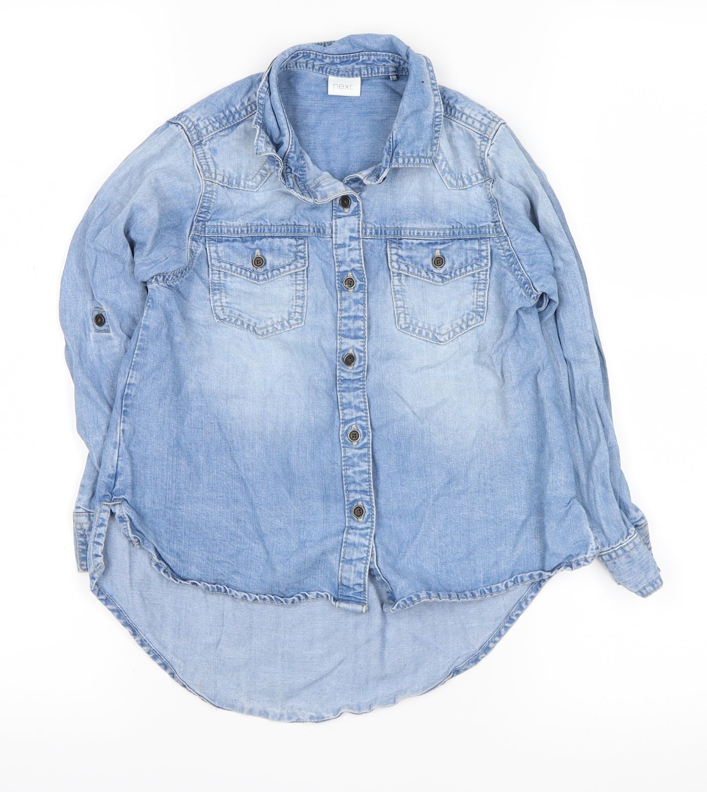 NEXT Girls Blue   Basic Button-Up Size 6 Years