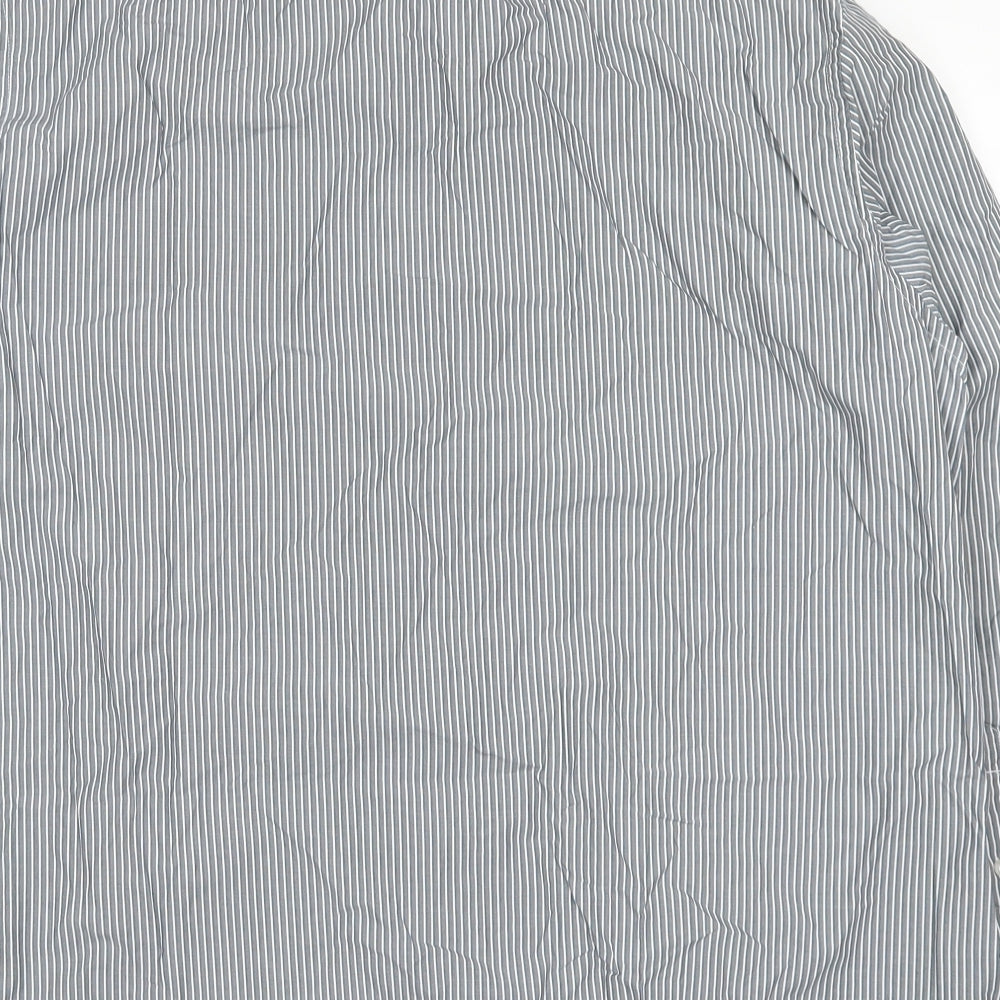Taylor & Wright Mens Grey Striped   Dress Shirt Size 18