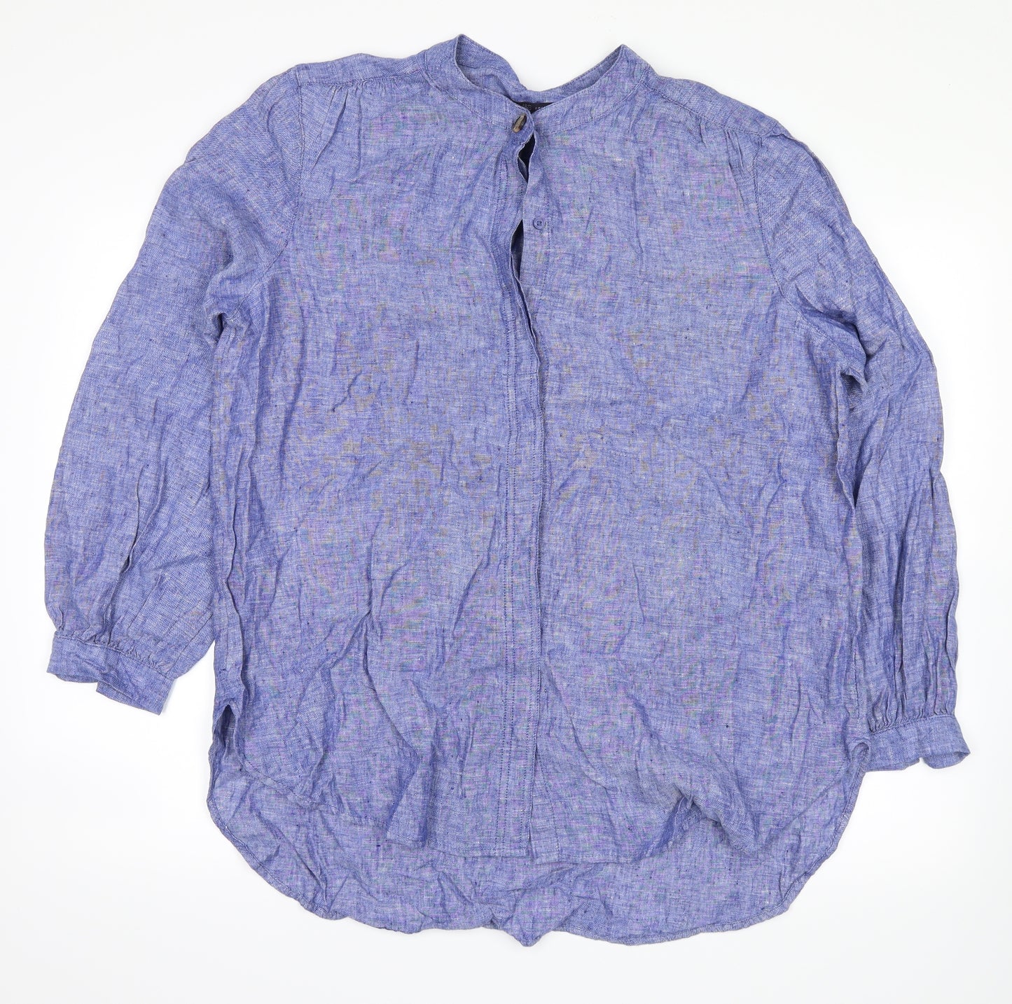 Marks and Spencer Womens Blue   Basic Button-Up Size 16