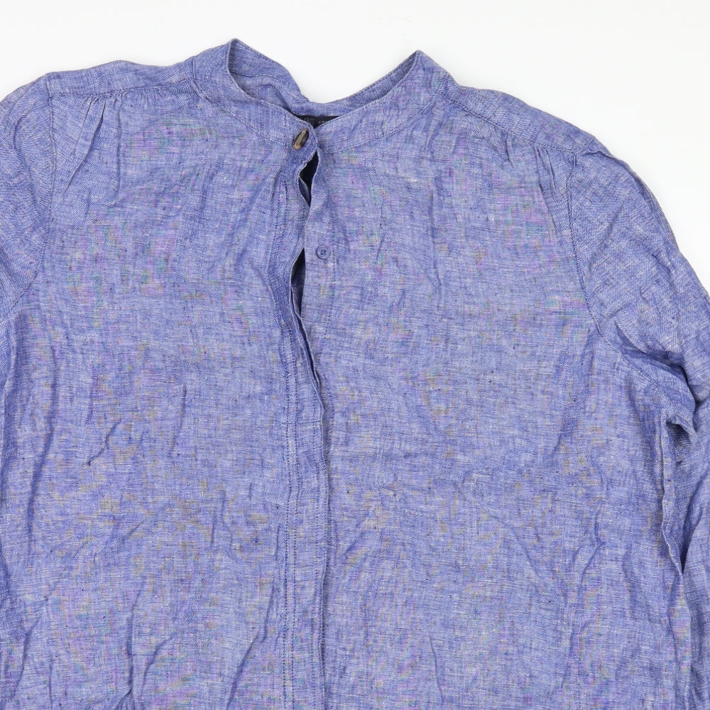Marks and Spencer Womens Blue   Basic Button-Up Size 16