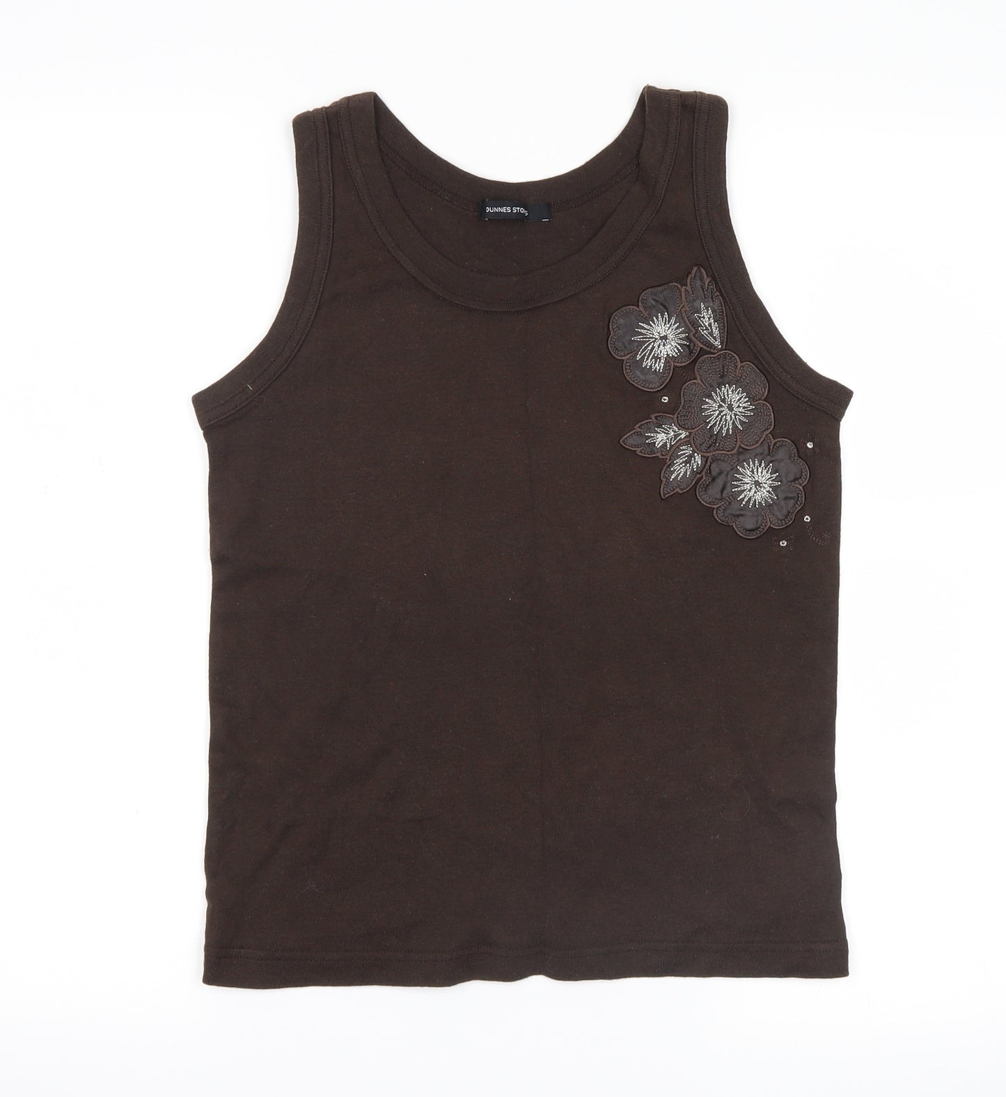 dunned Womens Brown Floral  Basic Tank Size M