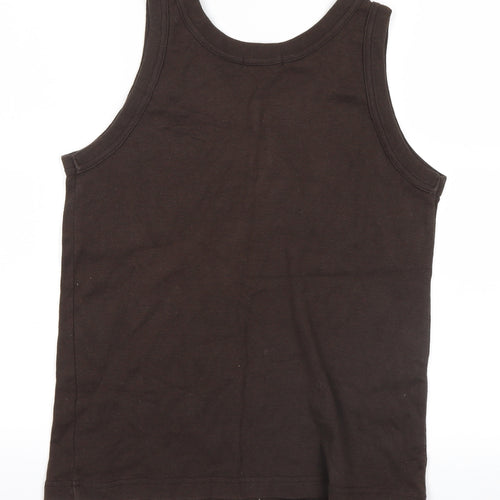 dunned Womens Brown Floral  Basic Tank Size M