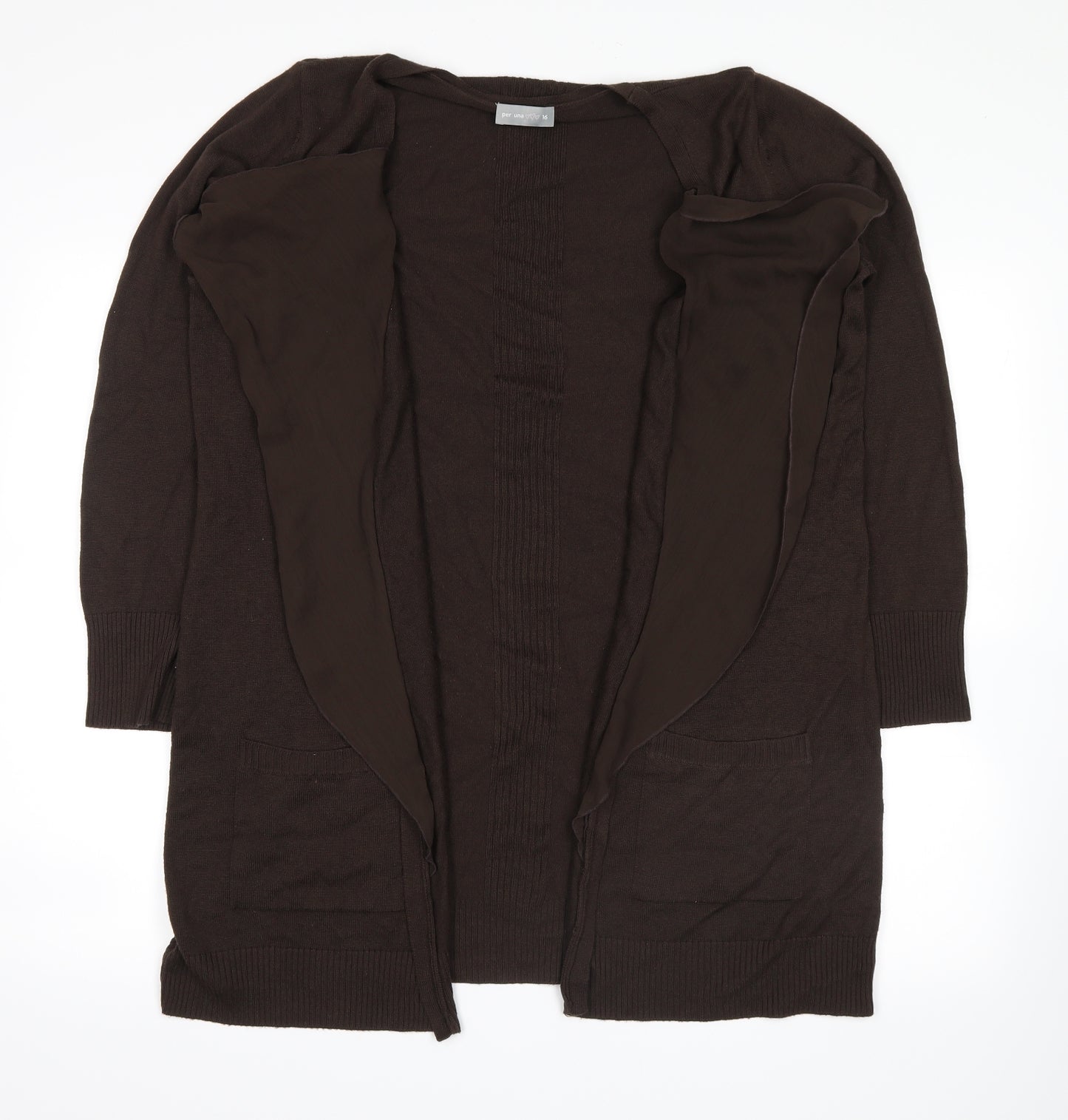 Per Una Womens Brown   Cardigan Jumper Size 16