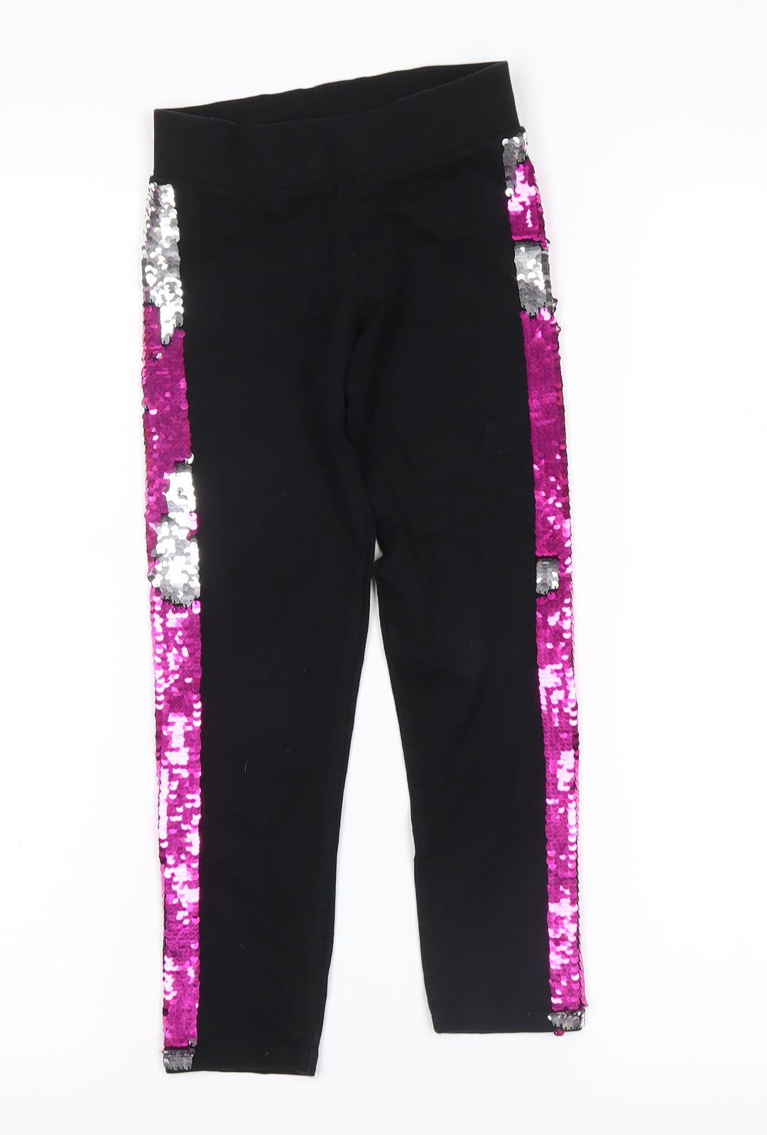 Nutmeg Girls Black   Pedal Pusher Trousers Size 7-8 Years