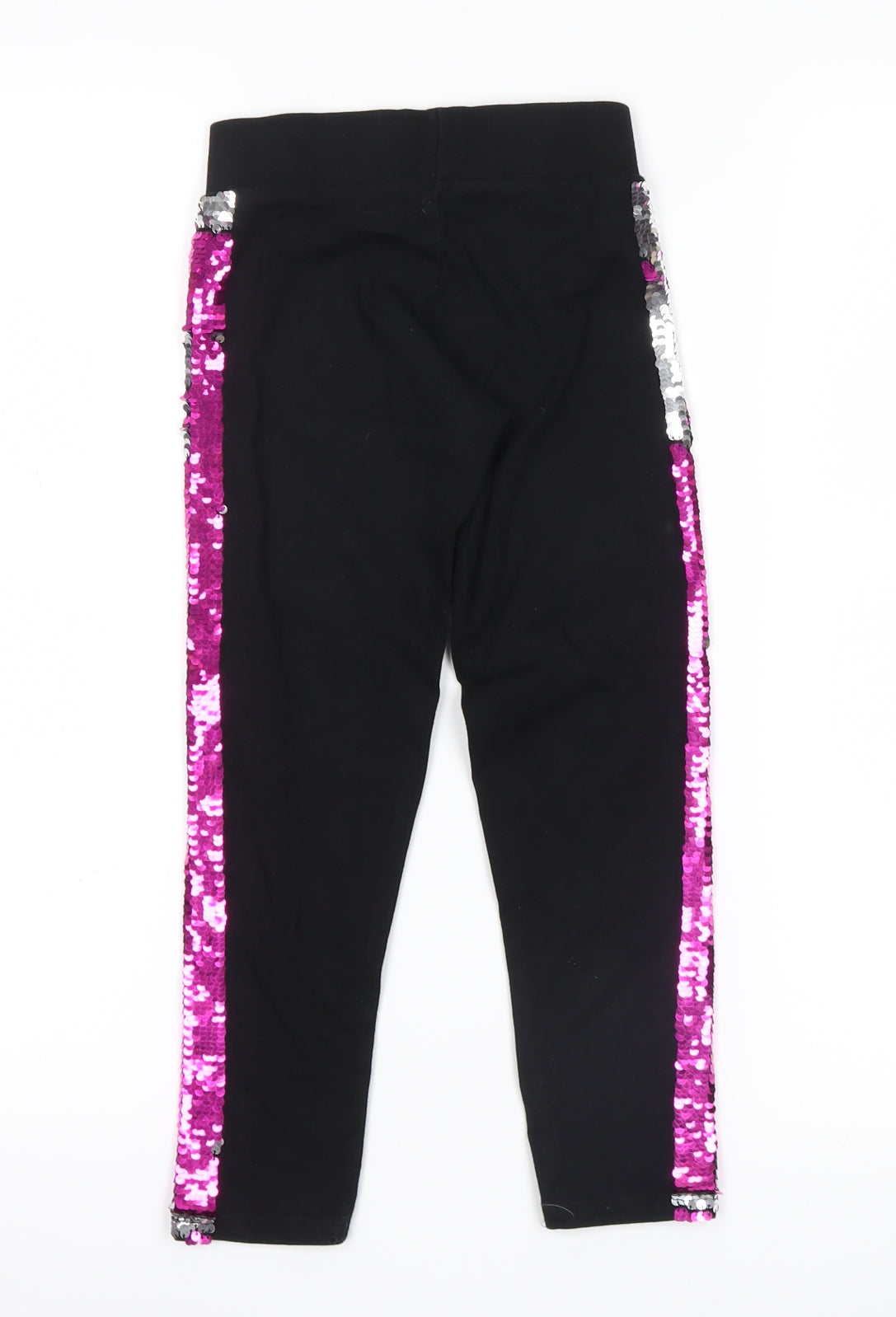 Nutmeg Girls Black   Pedal Pusher Trousers Size 7-8 Years