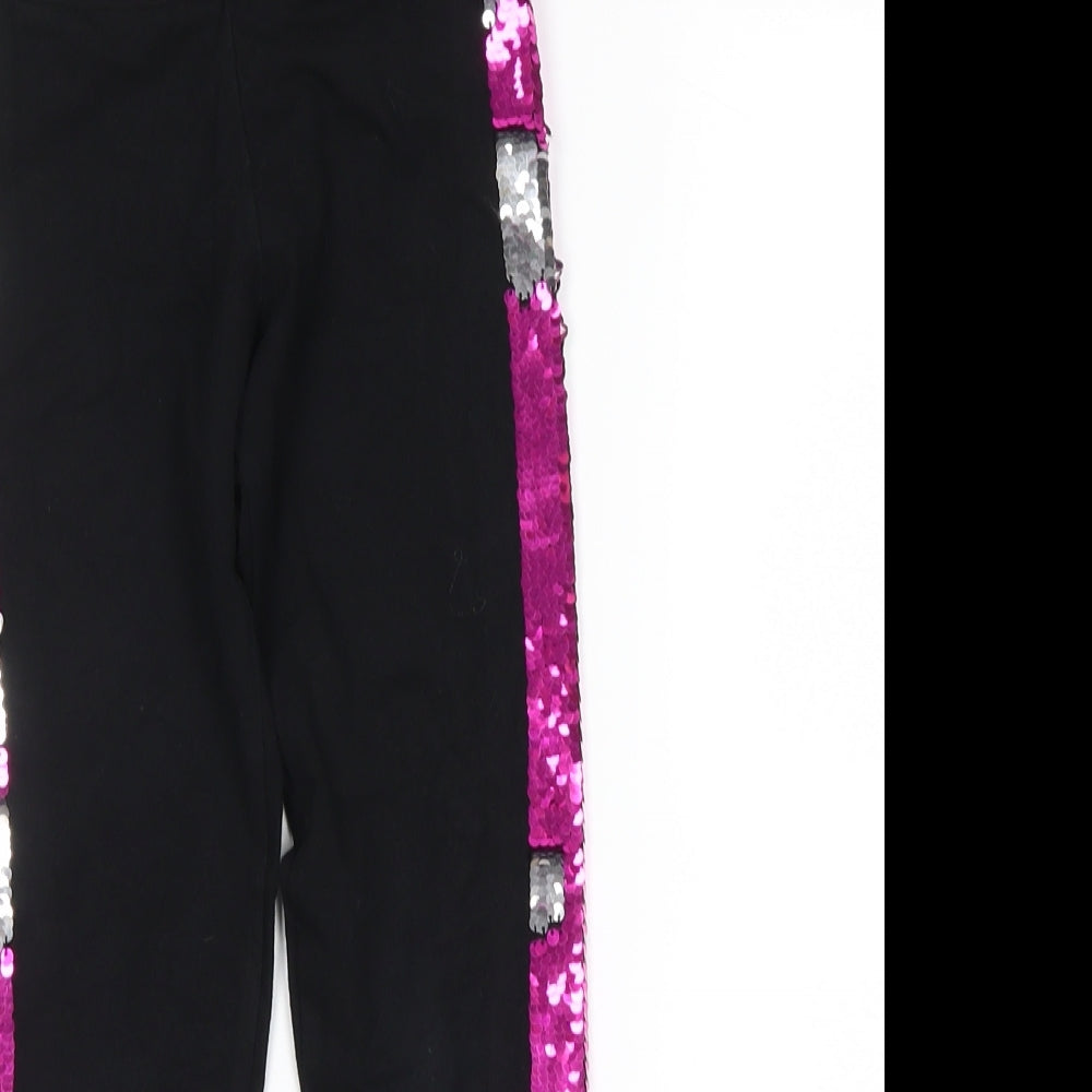 Nutmeg Girls Black   Pedal Pusher Trousers Size 7-8 Years