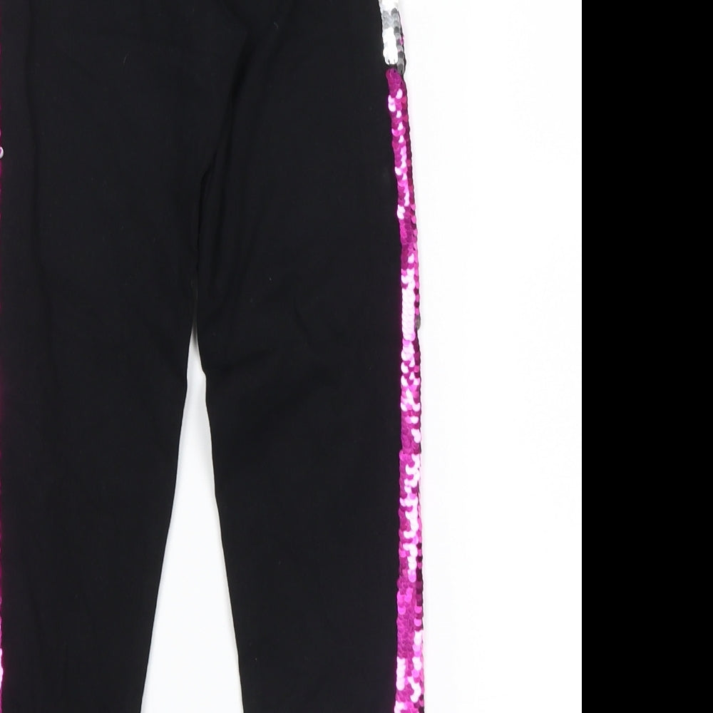 Nutmeg Girls Black   Pedal Pusher Trousers Size 7-8 Years