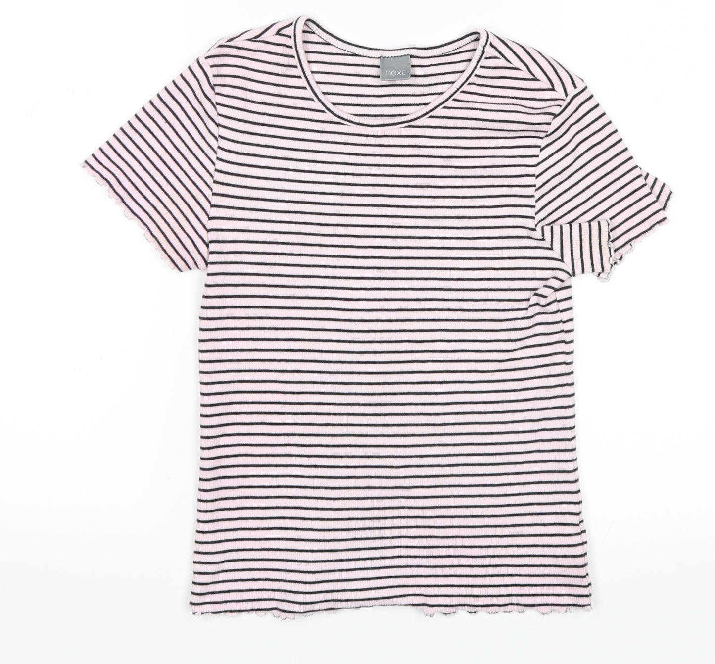 NEXT Girls Pink Striped  Basic T-Shirt Size 12 Years