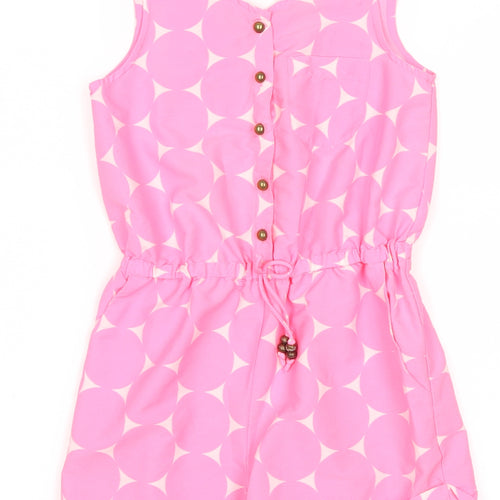 NEXT Girls Pink Polka Dot Microfibre Shorts One-Piece Size 8 Years