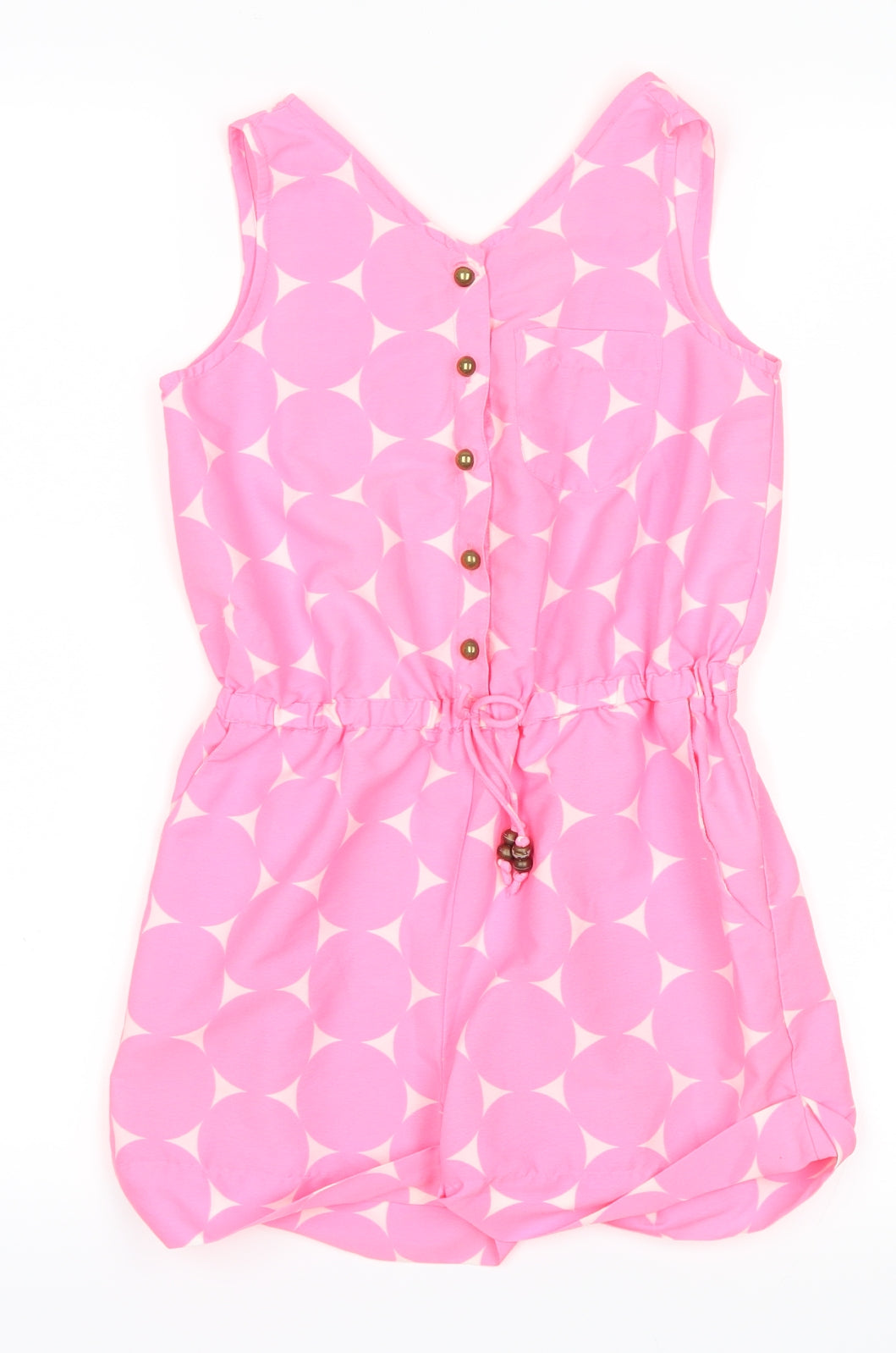 NEXT Girls Pink Polka Dot Microfibre Shorts One-Piece Size 8 Years