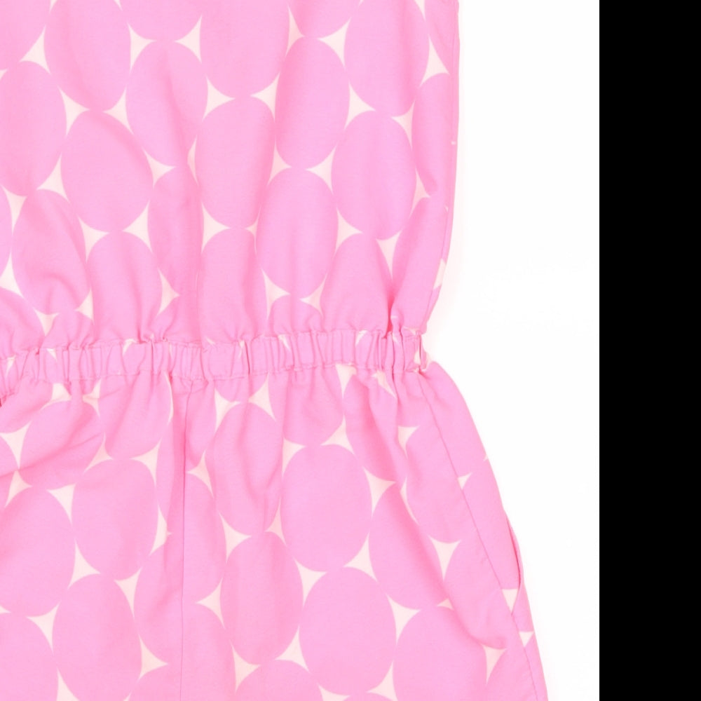 NEXT Girls Pink Polka Dot Microfibre Shorts One-Piece Size 8 Years