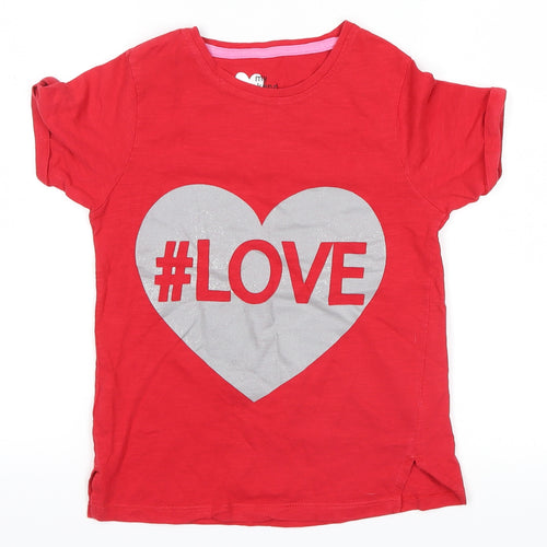 Matalan Girls Red  Microfibre Basic T-Shirt Size 7 Years  - #love