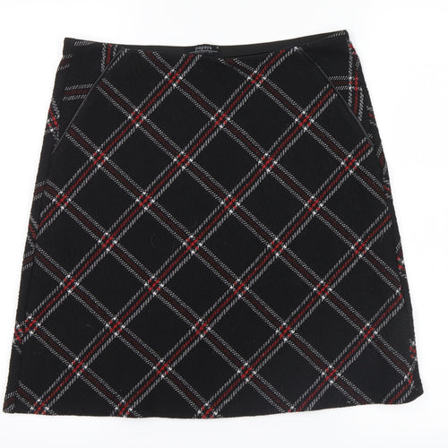 Papaya Womens Black Check  Flare Skirt Size 10
