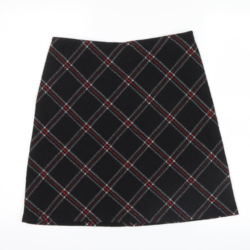 Papaya Womens Black Check  Flare Skirt Size 10