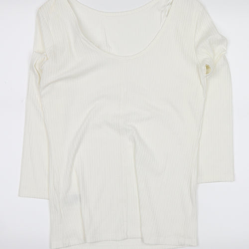 H&M Womens White   Pullover Jumper Size M