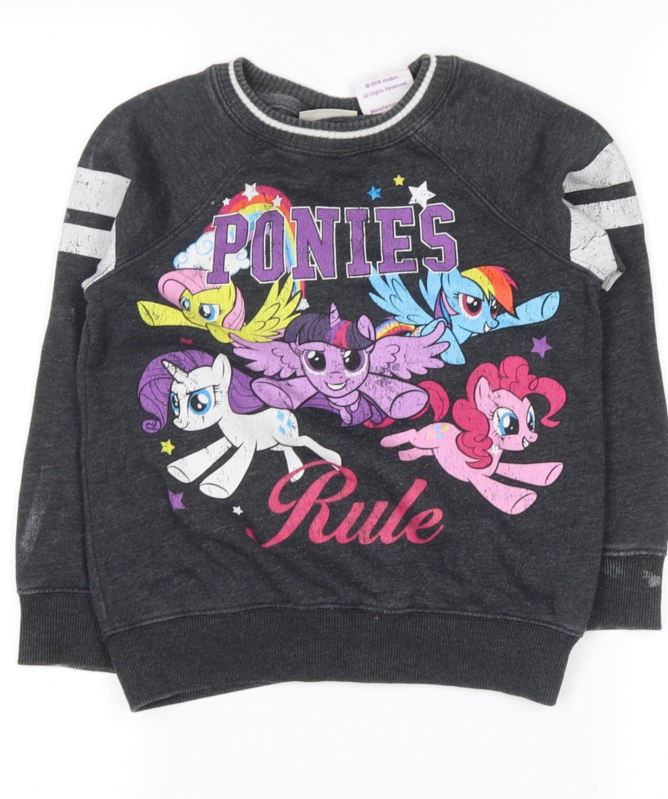 NEXT Girls Grey   Pullover Sweatshirt Size 6 Years  - ponies rule, my little pony