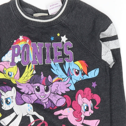 NEXT Girls Grey   Pullover Sweatshirt Size 6 Years  - ponies rule, my little pony