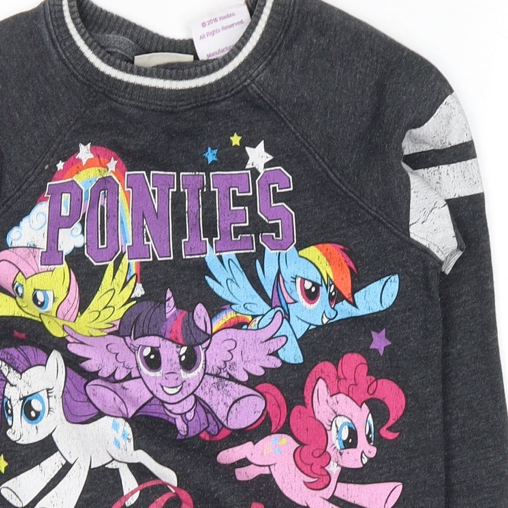 NEXT Girls Grey   Pullover Sweatshirt Size 6 Years  - ponies rule, my little pony