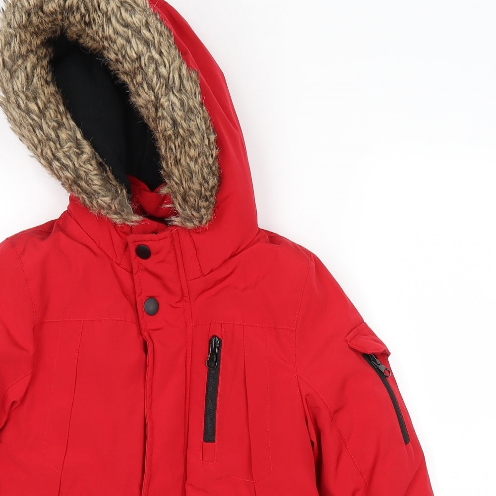 Nutmeg Boys Red   Puffer Jacket Coat Size 3-4 Years