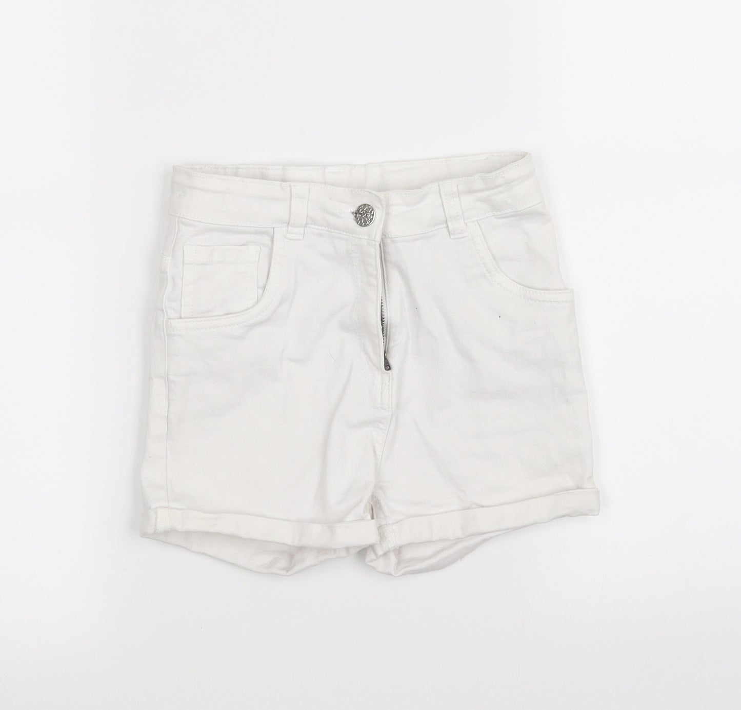 Nutmeg Girls White   Cut-Off Shorts Size 9-10 Years