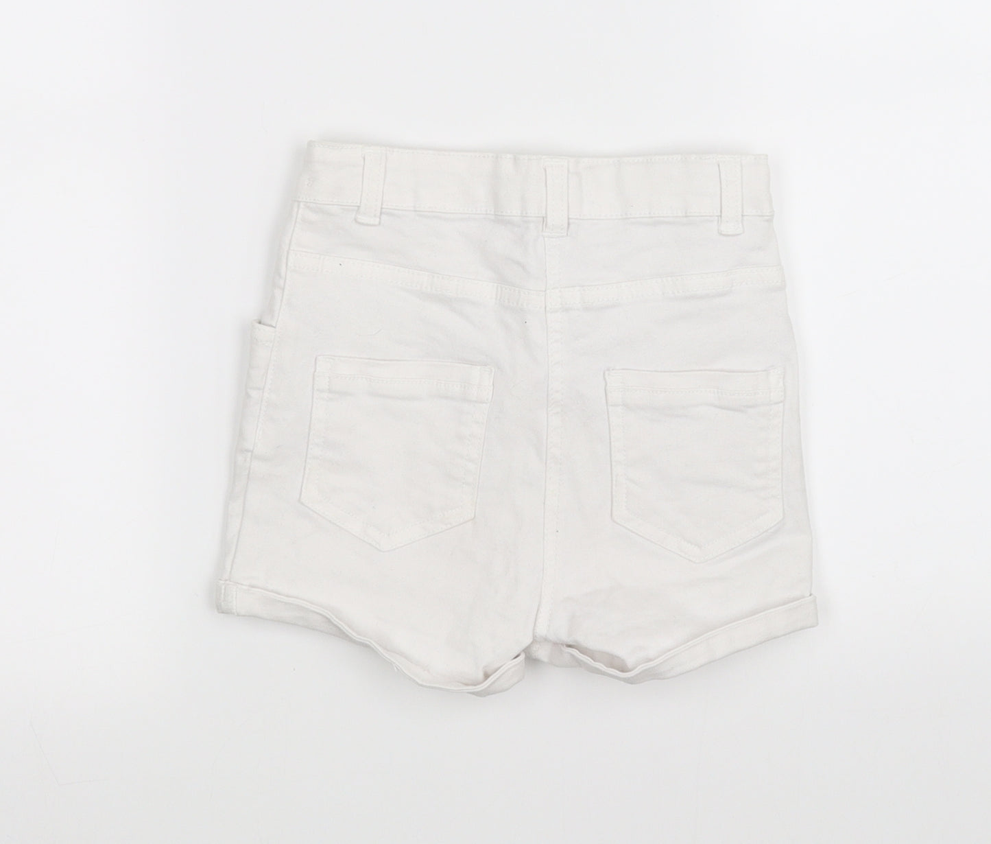 Nutmeg Girls White   Cut-Off Shorts Size 9-10 Years