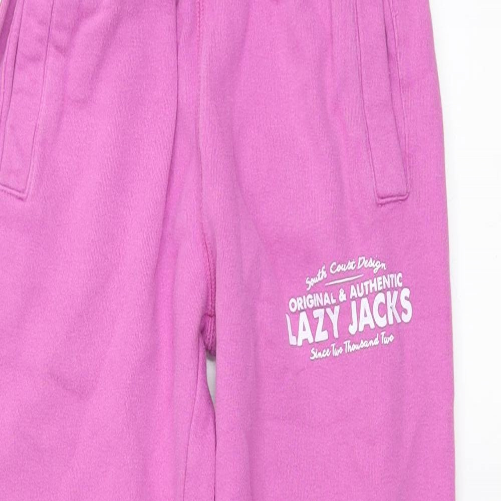 Lazy Jacks Girls Pink   Sweatpants Trousers Size 7-8 Years