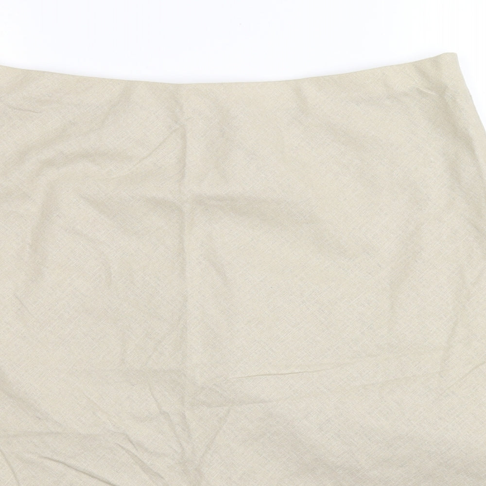 Marks and Spencer Womens Beige   A-Line Skirt Size 16