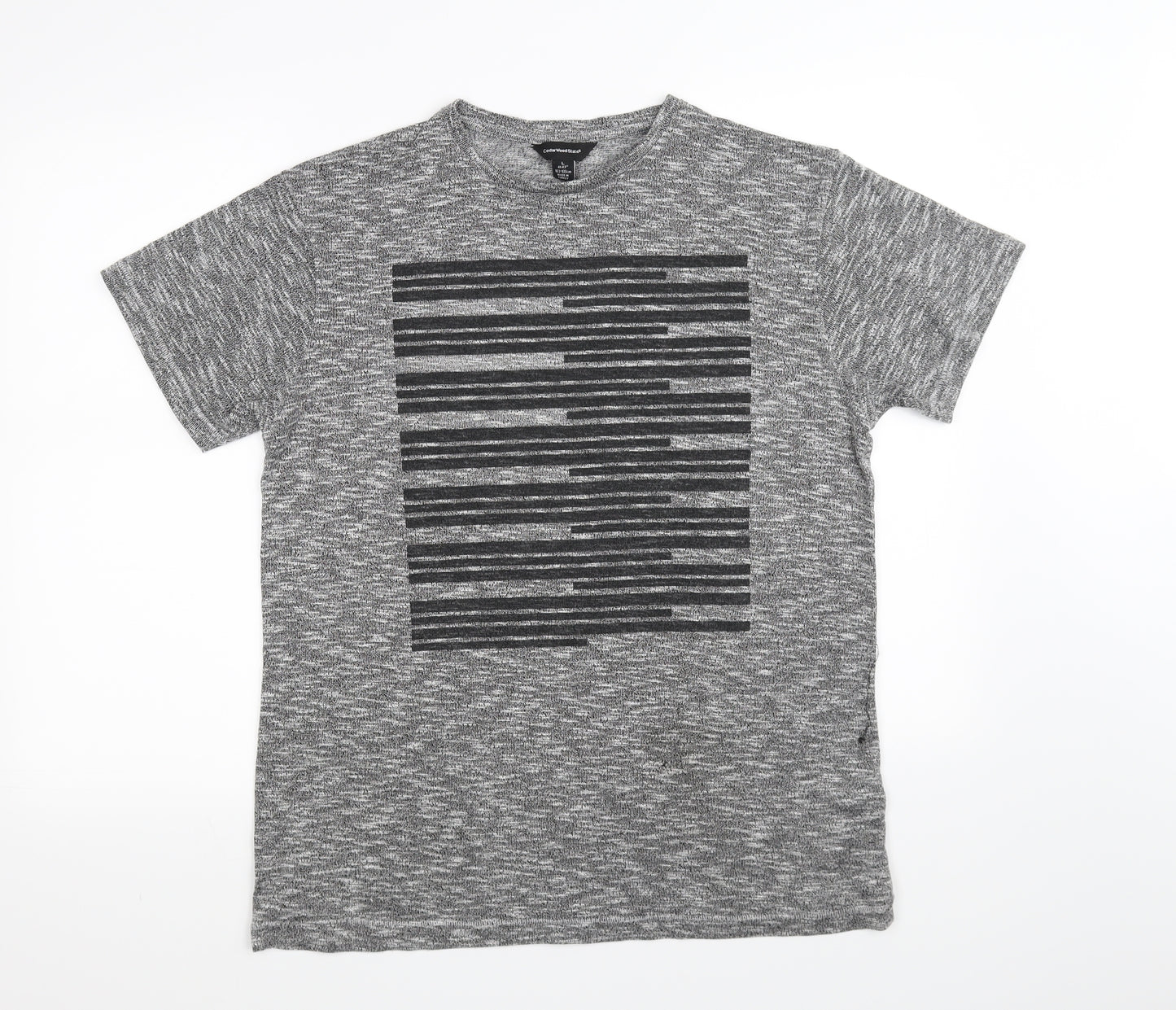 Cedar Wood State Mens Black    T-Shirt Size L