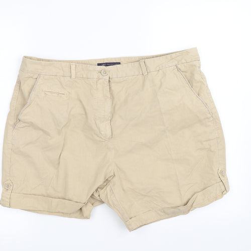 Marks and Spencer Womens Beige   Chino Shorts Size 18