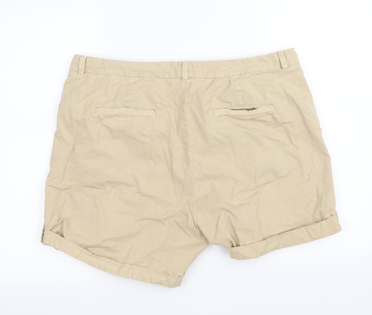 Marks and Spencer Womens Beige   Chino Shorts Size 18