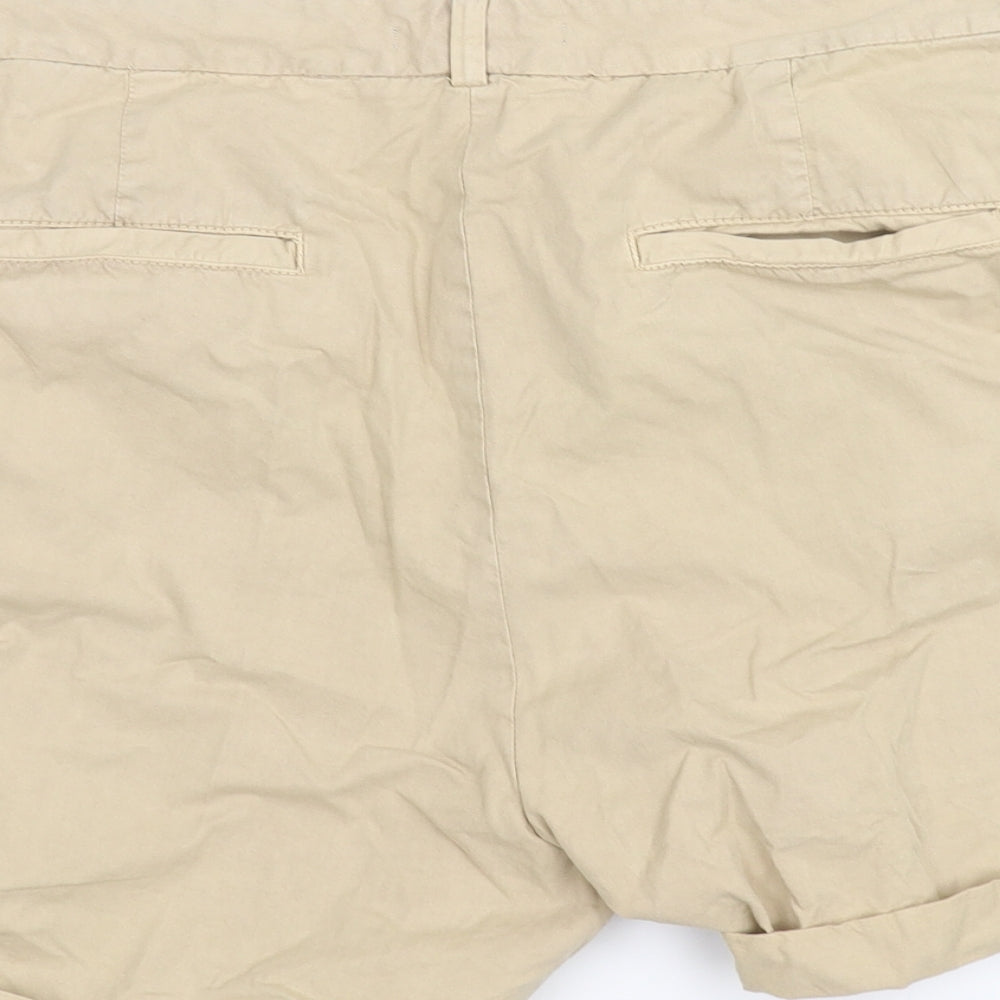 Marks and Spencer Womens Beige   Chino Shorts Size 18