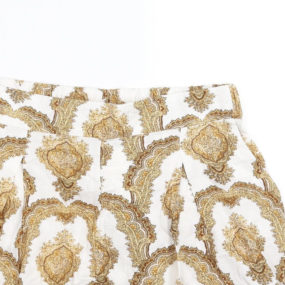 H&M Womens White   Mom Shorts Size 14