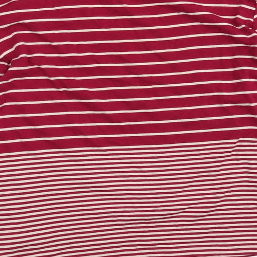 Maine New England Womens Red Striped  Basic T-Shirt Size 20