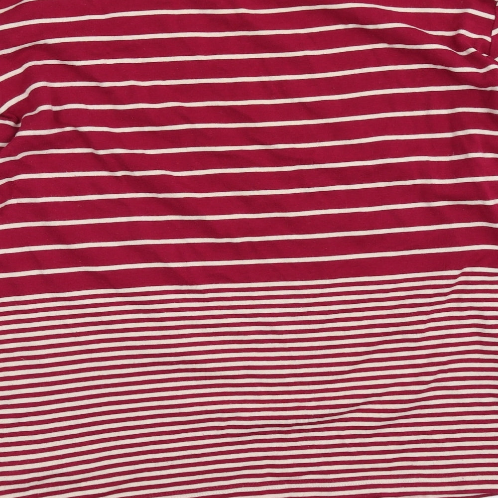 Maine New England Womens Red Striped  Basic T-Shirt Size 20