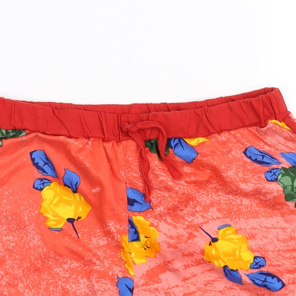 Preworn Womens Red Floral  Hot Pants Shorts Size XL